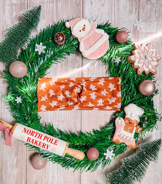 Jolly Gingerbread- Faux Knot Headband