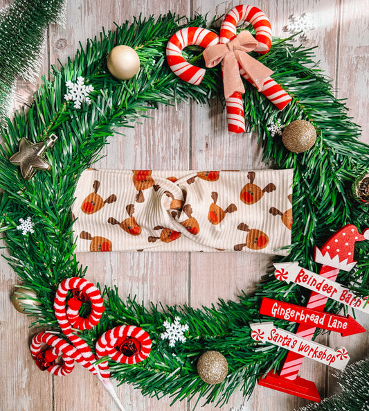 Reindeer Games - Rib Knit Faux Knot Headband
