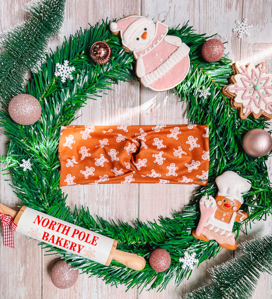 Jolly Gingerbread- Faux Knot Headband