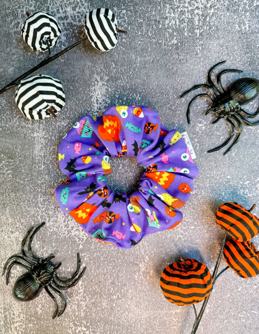 Tricks and Treats - Stretch Cotton Fabric Scrunchie