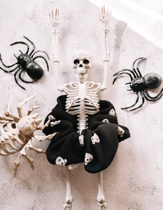 Spooky Scary Skeletons - Thick Ribbed Knit Scrunchie