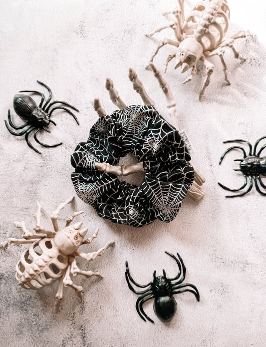 Iridescent Webs - Stretch Cotton/Textured Foil Fabric Scrunchie