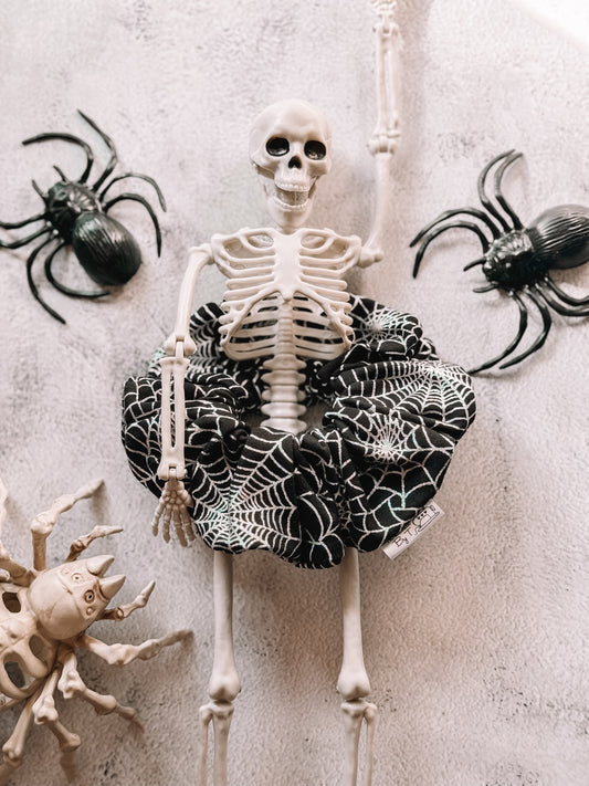 Iridescent Webs - Stretch Cotton/Textured Foil Fabric Scrunchie