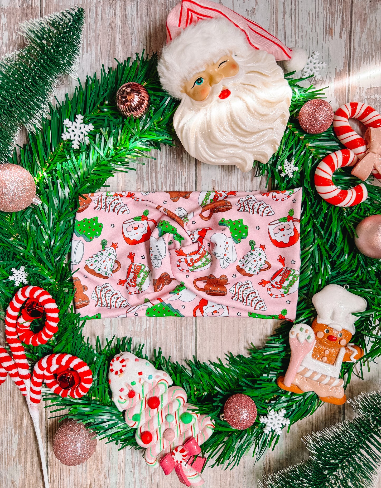 EXTRA WIDE: Santa Snacks - Faux Knot Headband