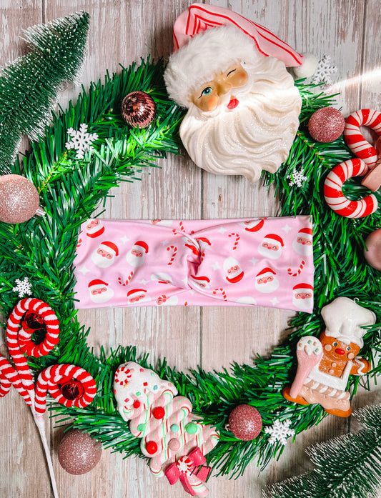 Candy Cane Claus - Faux Knot Headband