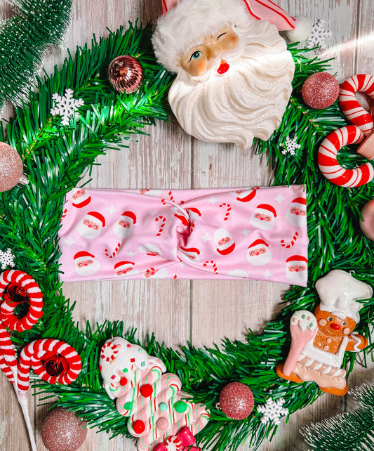 Candy Cane Claus - Faux Knot Headband