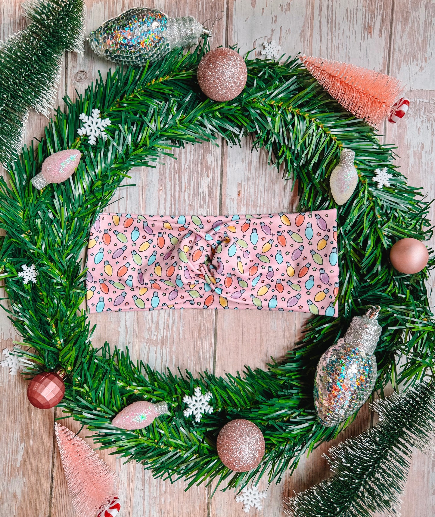 Pinkmas Lights - Faux Knot Headband