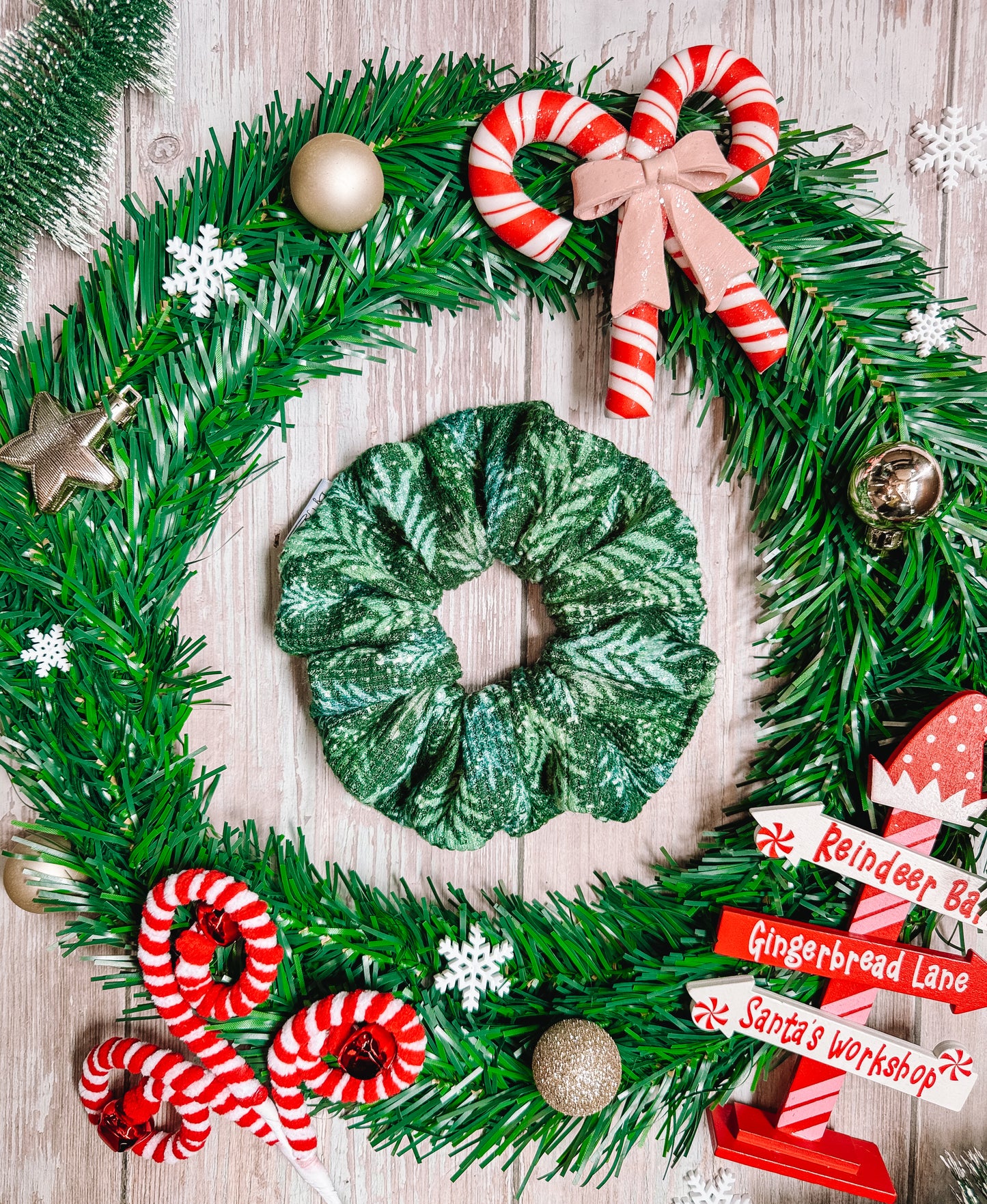 Evergreen Forest - Brushed Waffle Knit Fabric Scrunchie