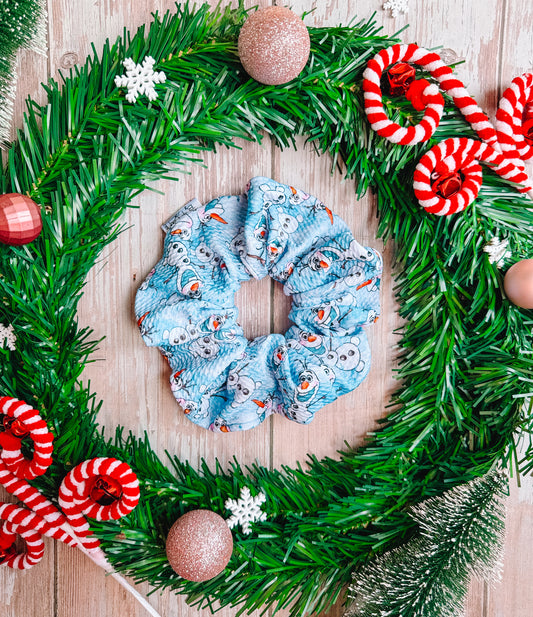 Happy Snowman - Bullet Fabric Scrunchie