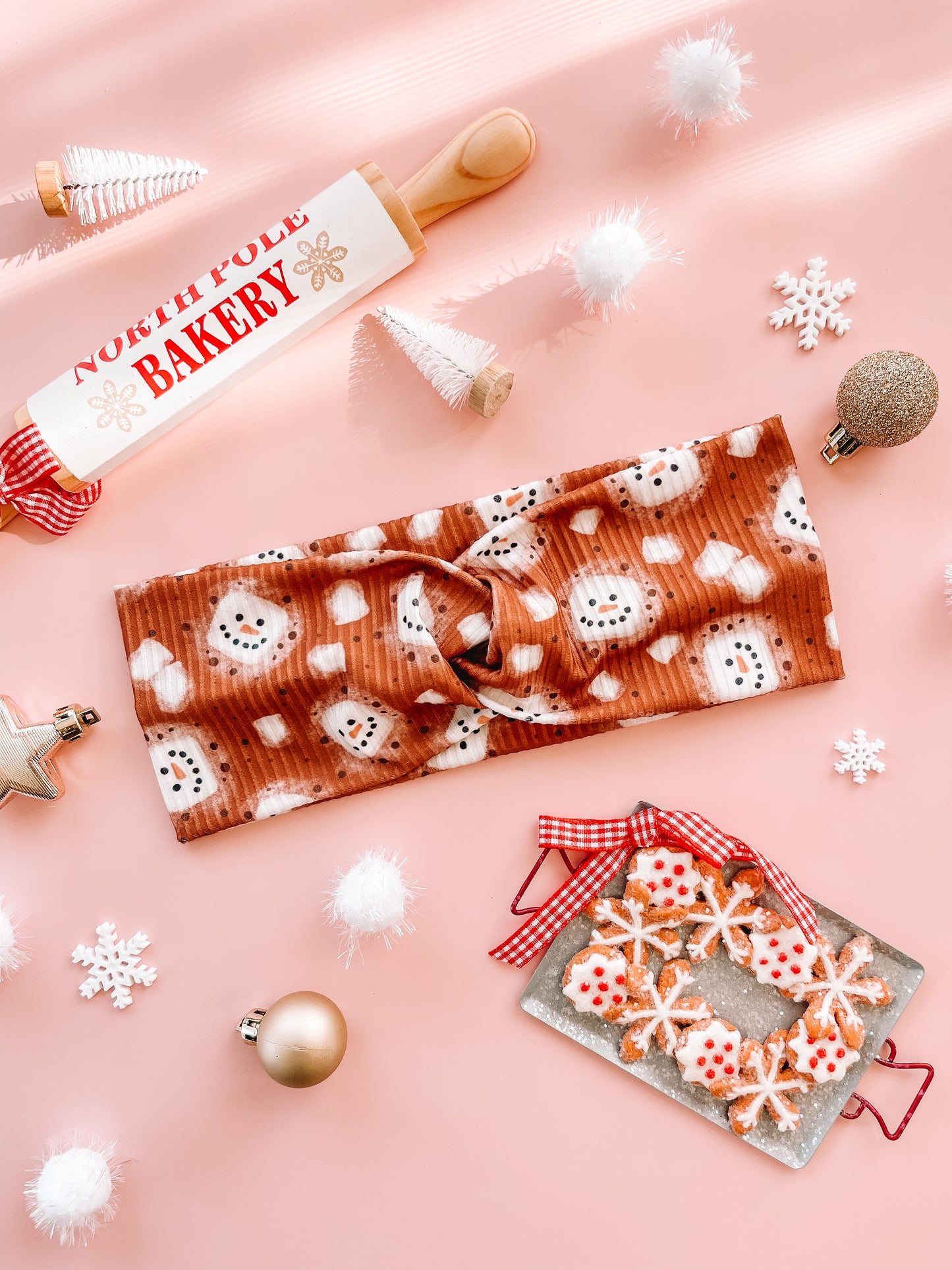 Merry Marshmallows - Rib Knit Faux Knot Headband