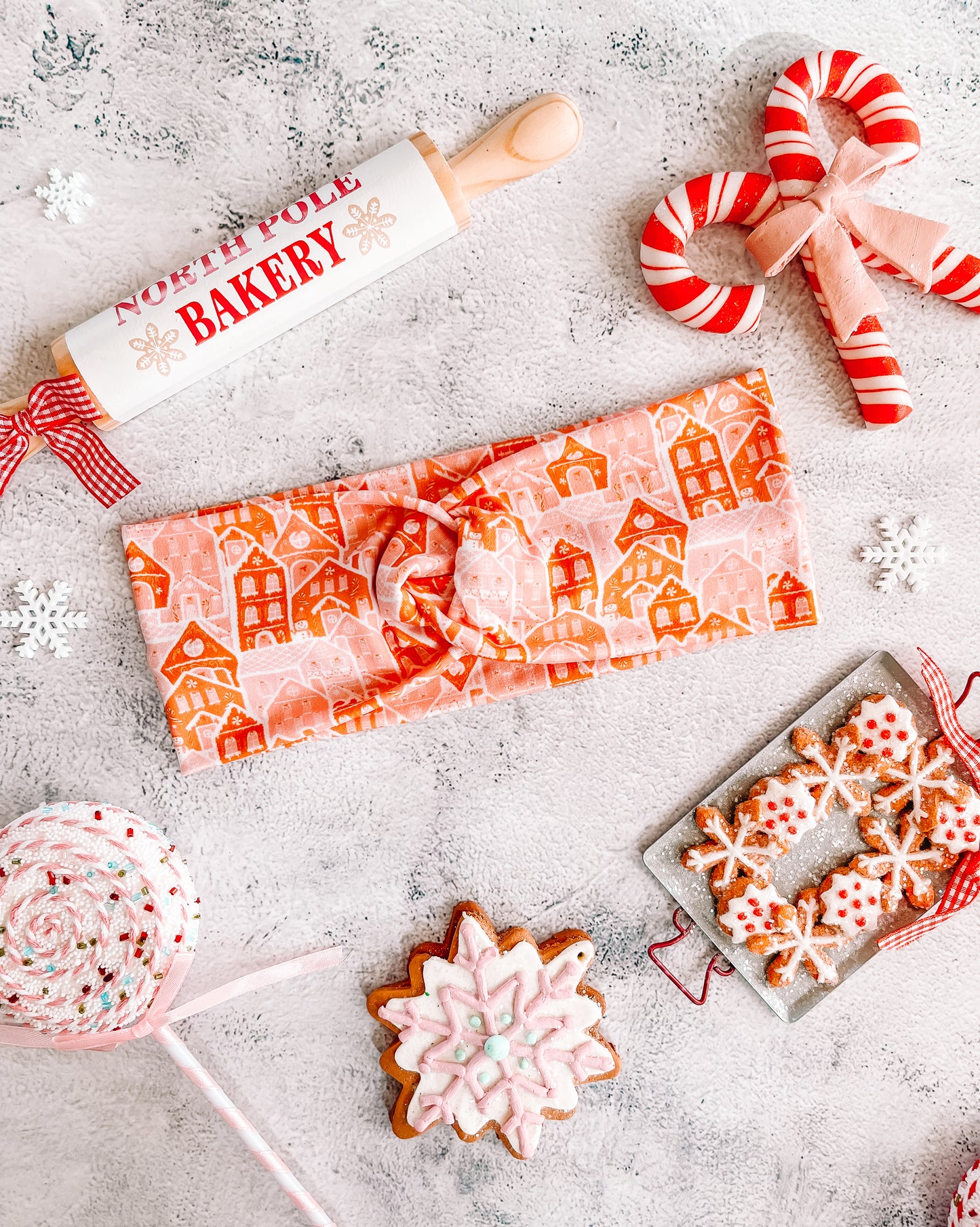 Gingerbread Townhouses - Faux Knot Headband