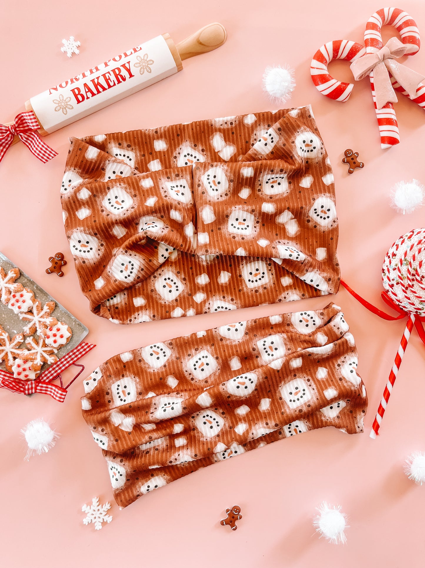 Merry Marshmallows- RIB Knit Bandeau Band Headband