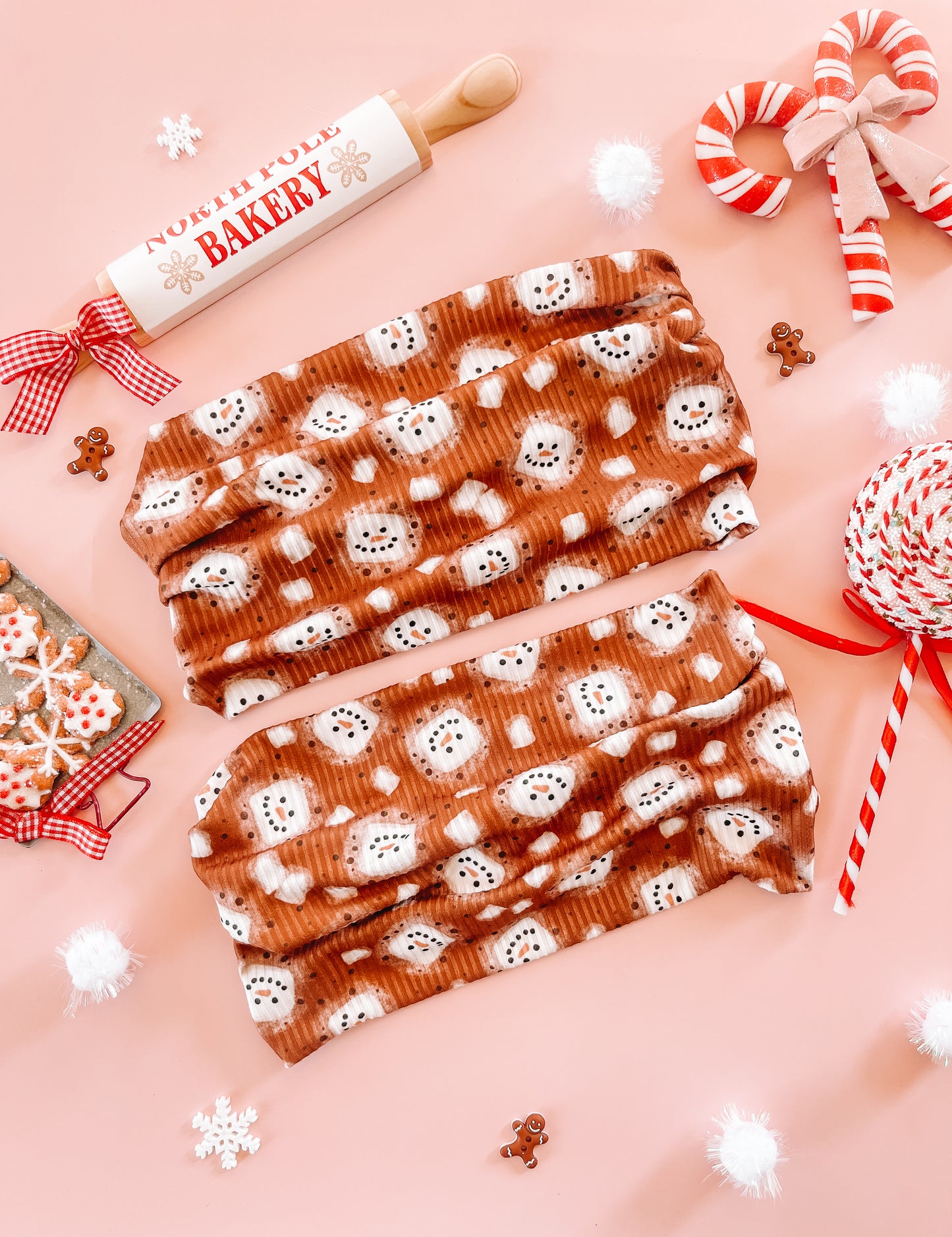 Merry Marshmallows- RIB Knit Bandeau Band Headband