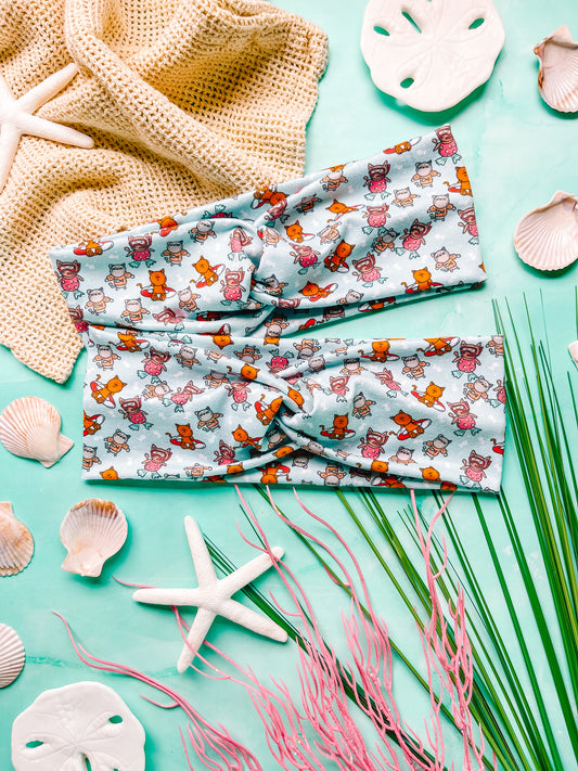 Swimmy Kitties - Faux Knot Headband