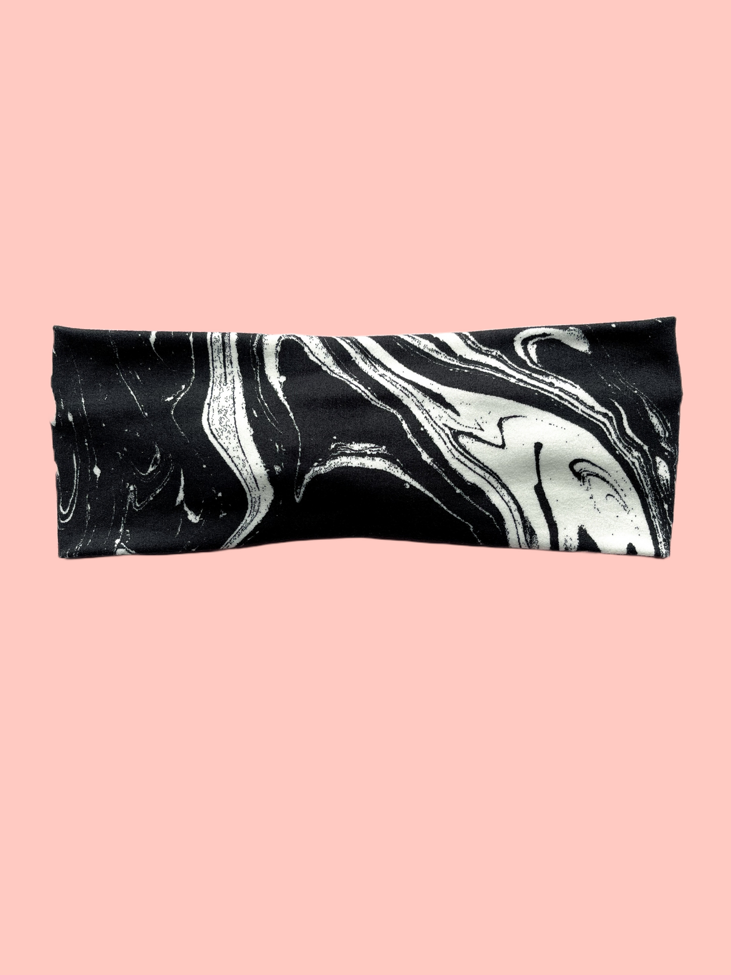 Black Marble Swirl - Faux Knot Headband